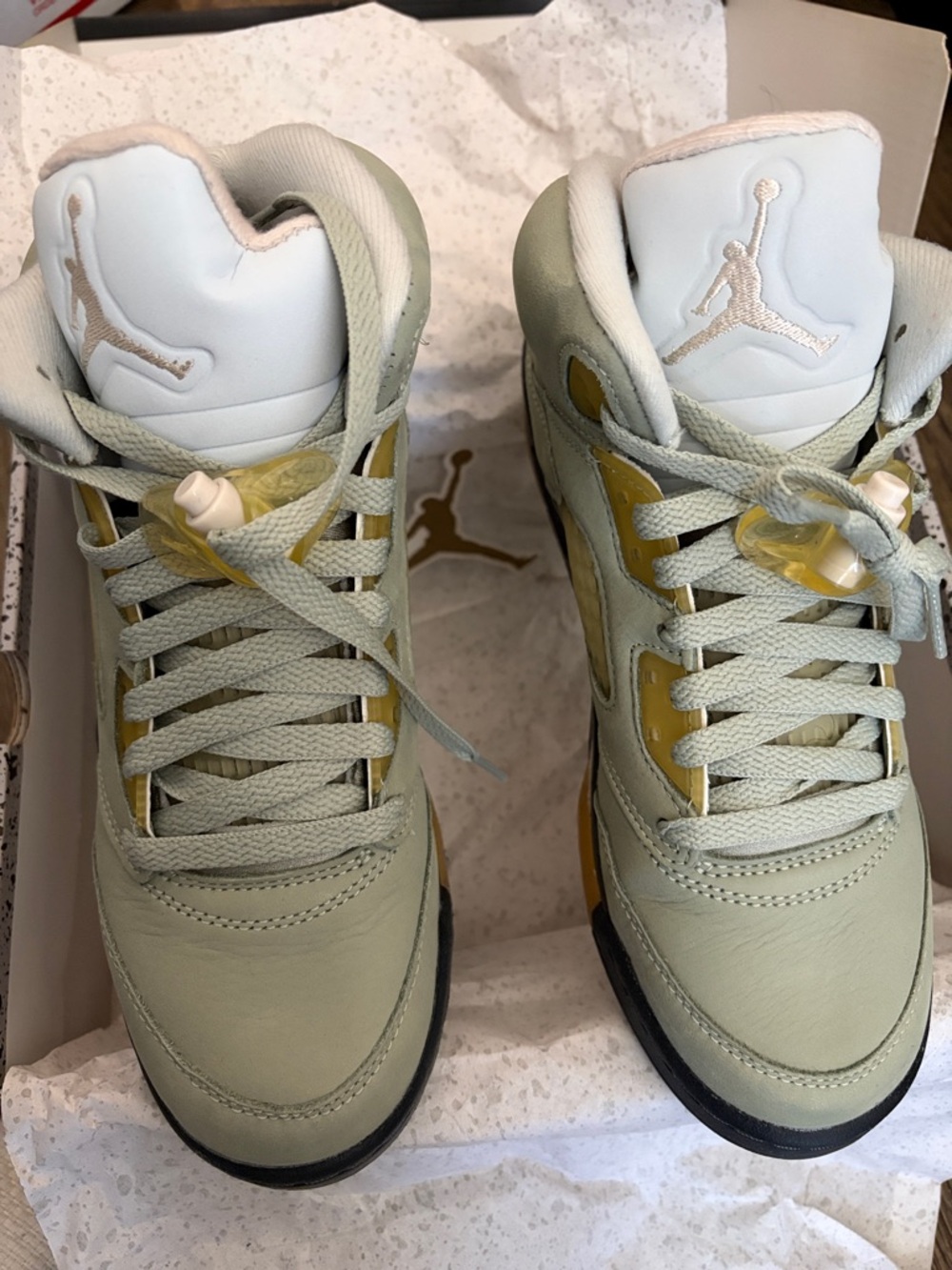 Nike Air Jordan 5 Retro Jade Horizon GS Green Black Size 6Y Women's 7-1/2